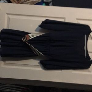 Navy blue dress with belt